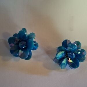 Blue Floral Earrings